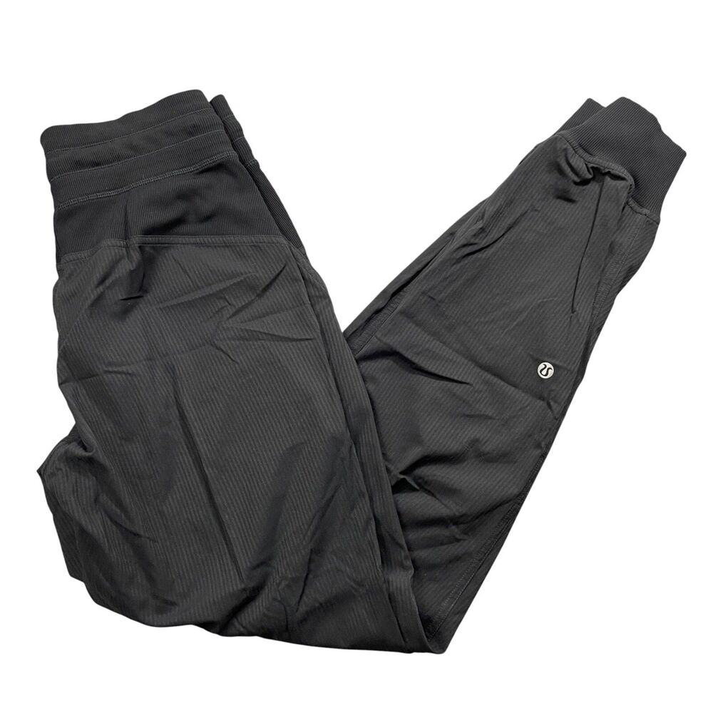 Lululemon 4 Black Joggers Pants Draw String Waist Pull‎ On